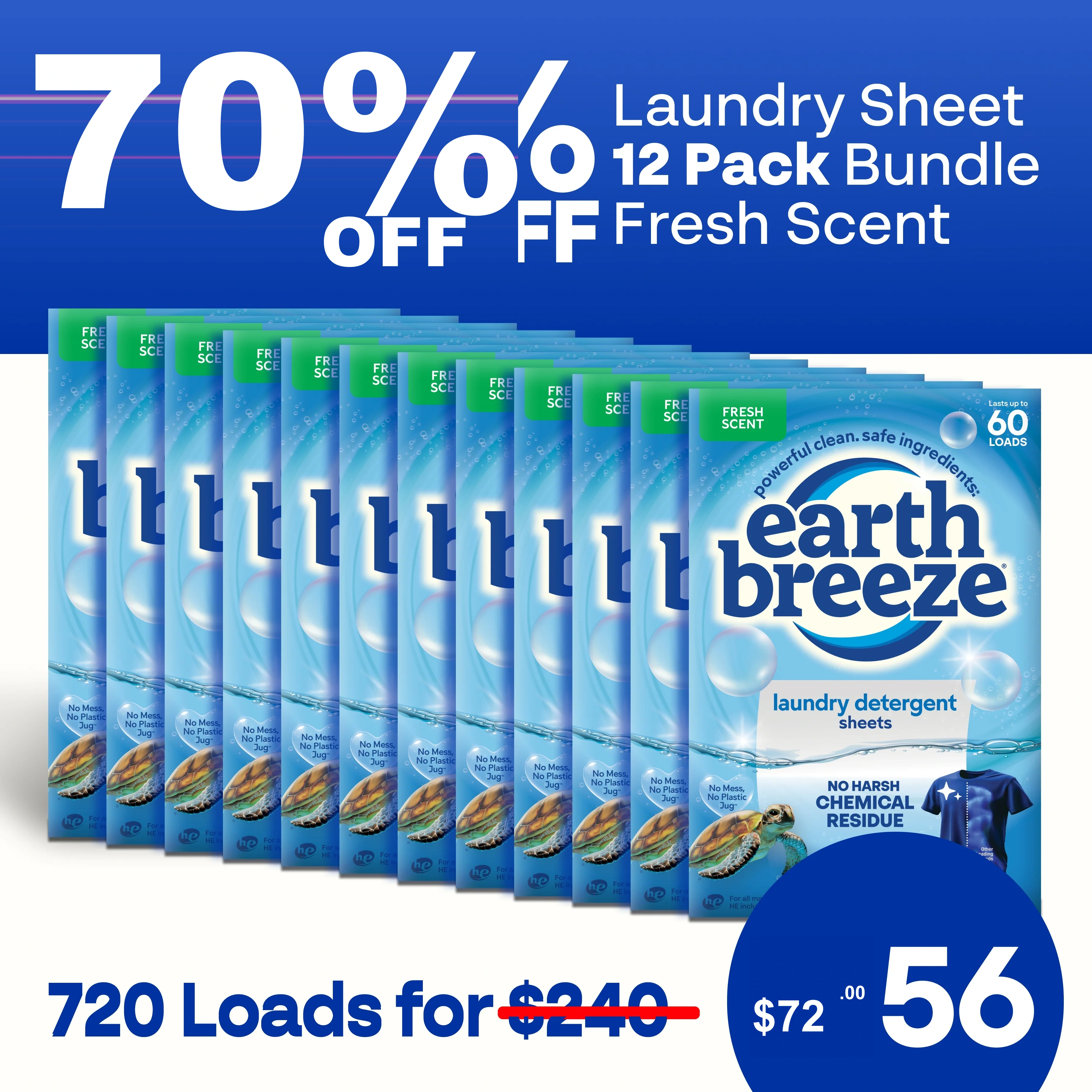 Alternative view of Laundry Sheet Bundle - 12 Pack