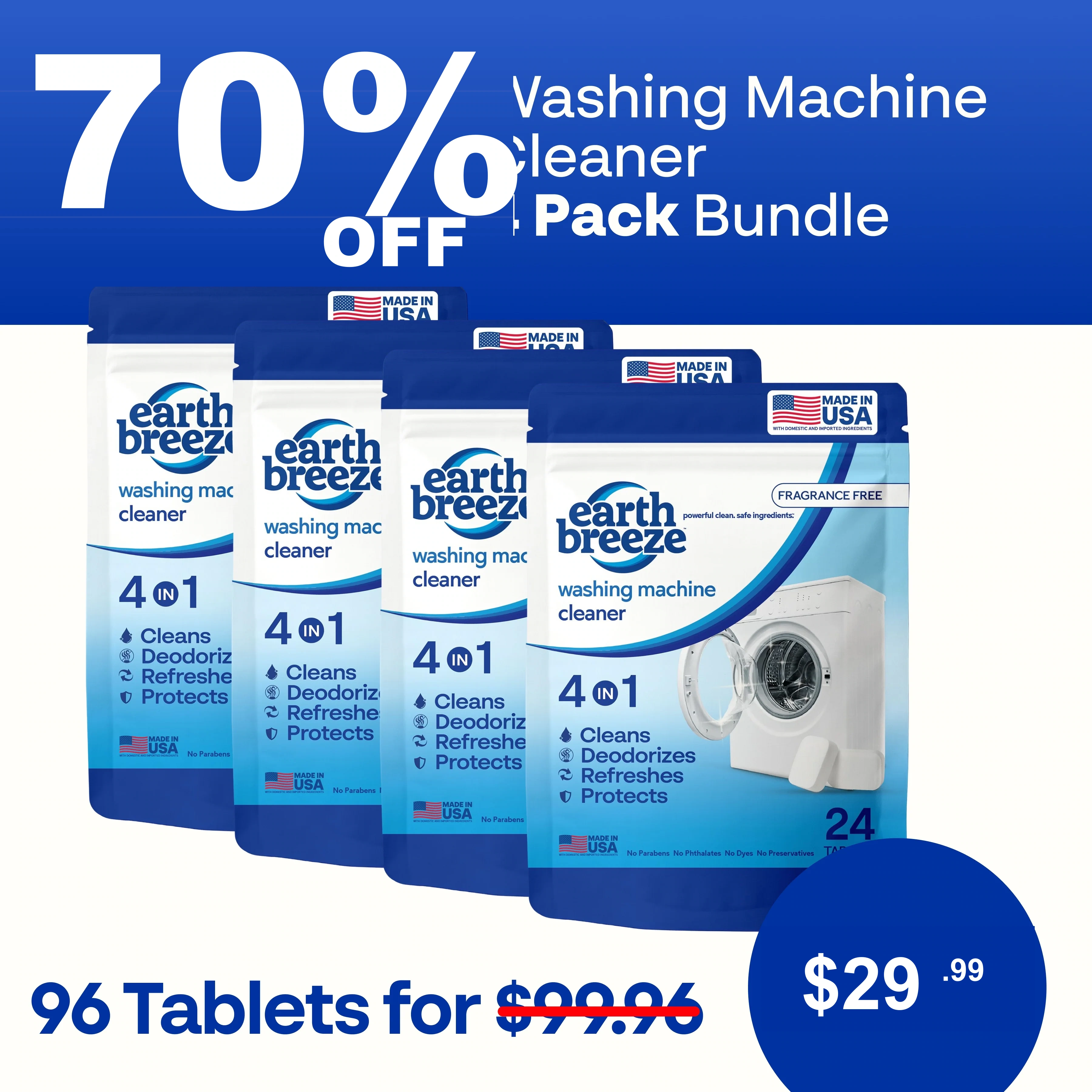 Washing Machine Cleaner - 4 Pack