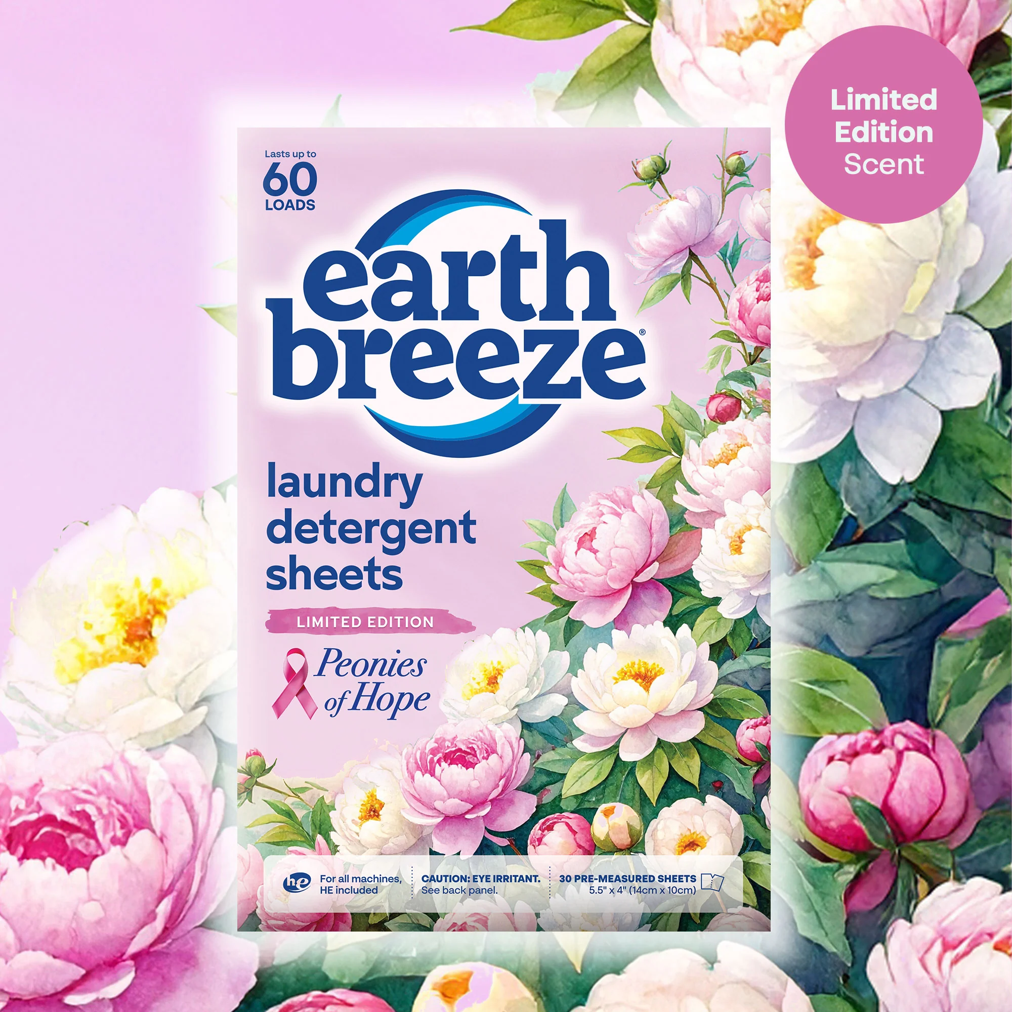 Peonies of Hope Laundry Detergent Sheets