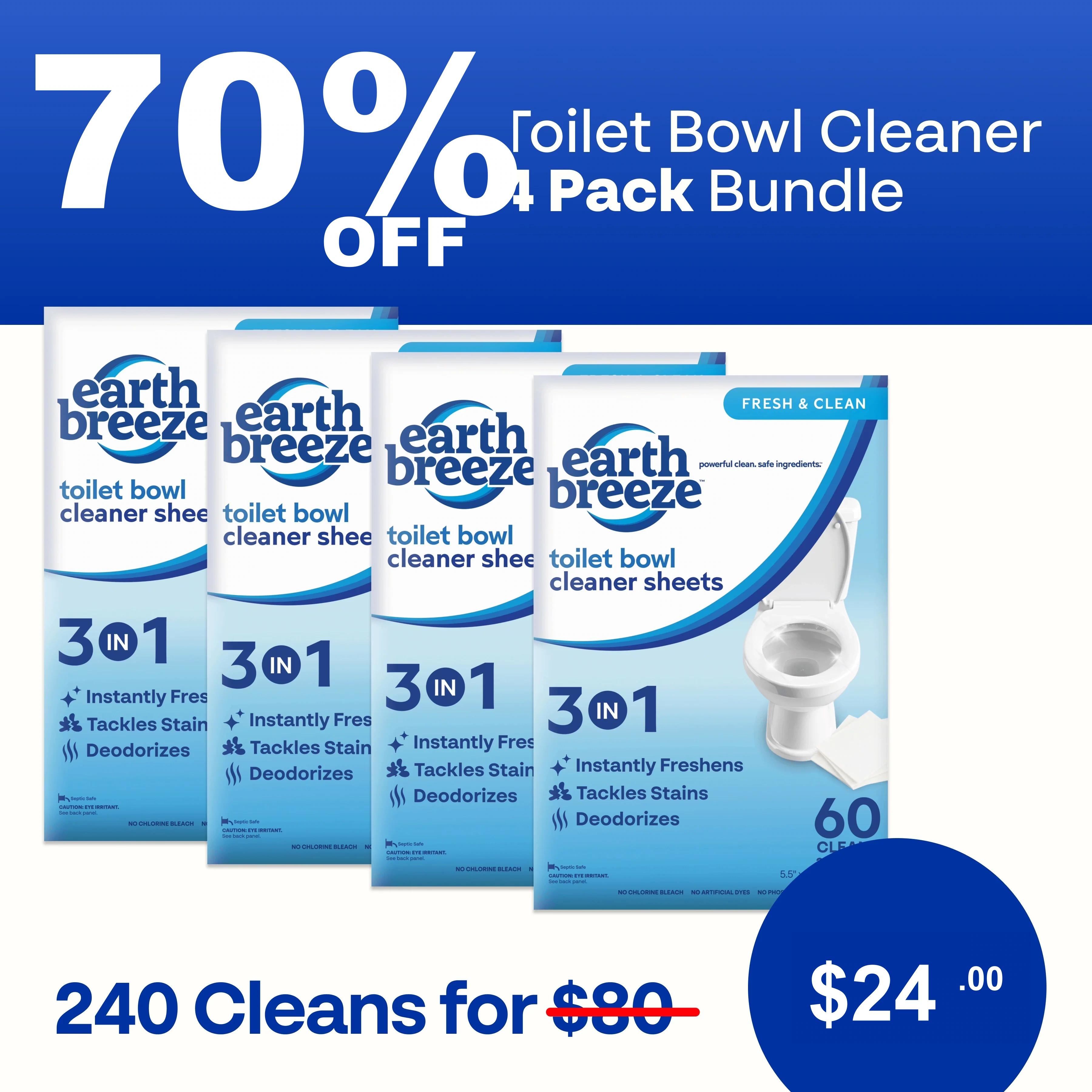 Toilet Bowl Cleaner Bundle - 4 Pack